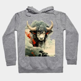 Chinese Mythology: The White Bull of Kunlun (Knock-Out with light background) Hoodie